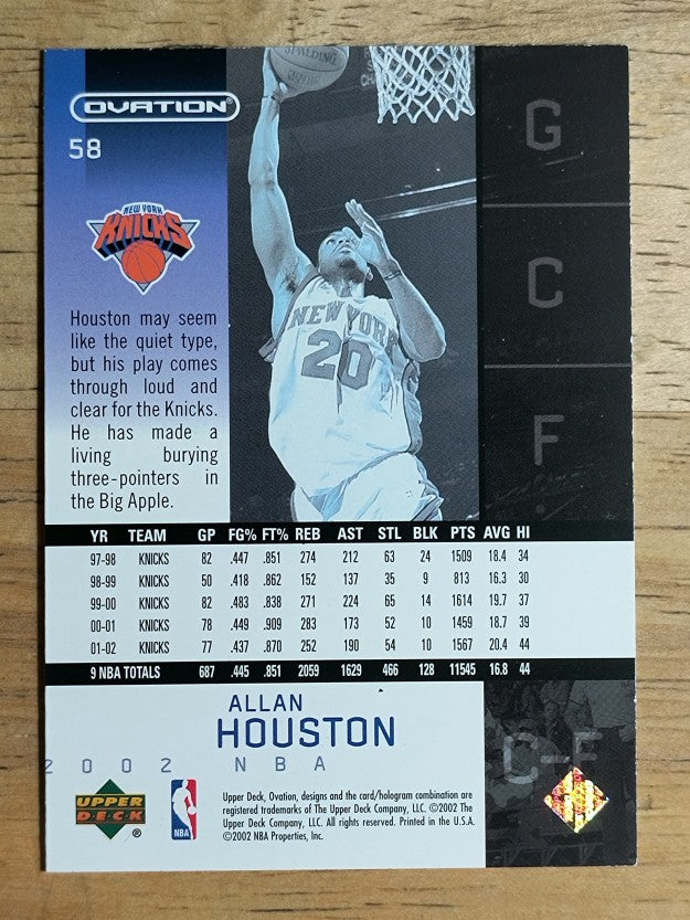 2002-03 Upper Deck Ovation #58 Allan Houston