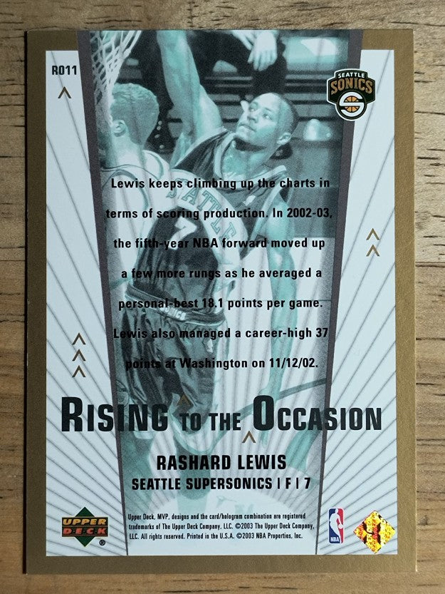 2003-04 Upper Deck MVP Rising to the Occasion #RO11 Rashard Lewis