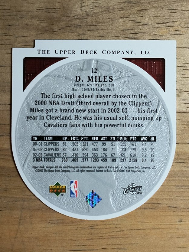 2003-04 Upper Deck Standing O Die Cuts/Embossed #12 Darius Miles