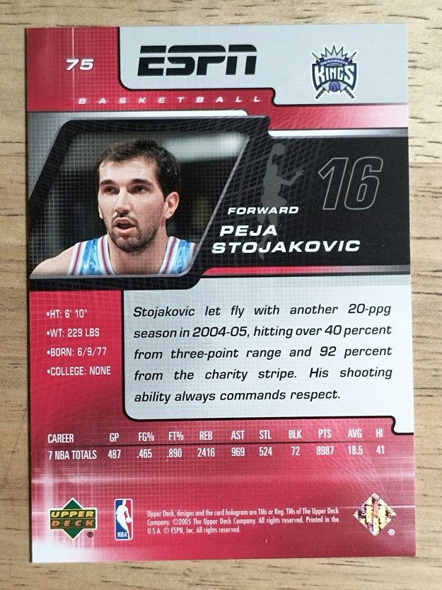 2005-06 Upper Deck ESPN #75 Peja Stojakovic