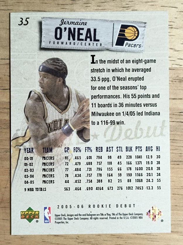 2005-06 Upper Deck Rookie Debut #35 Jermaine O'Neal
