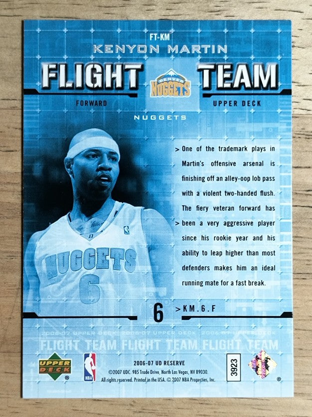 2006-07 UD Reserve Flight Team #KM Kenyon Martin