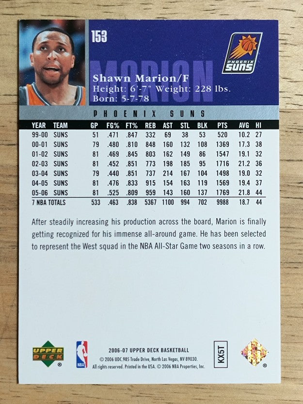2006-07 Upper Deck #153 Shawn Marion