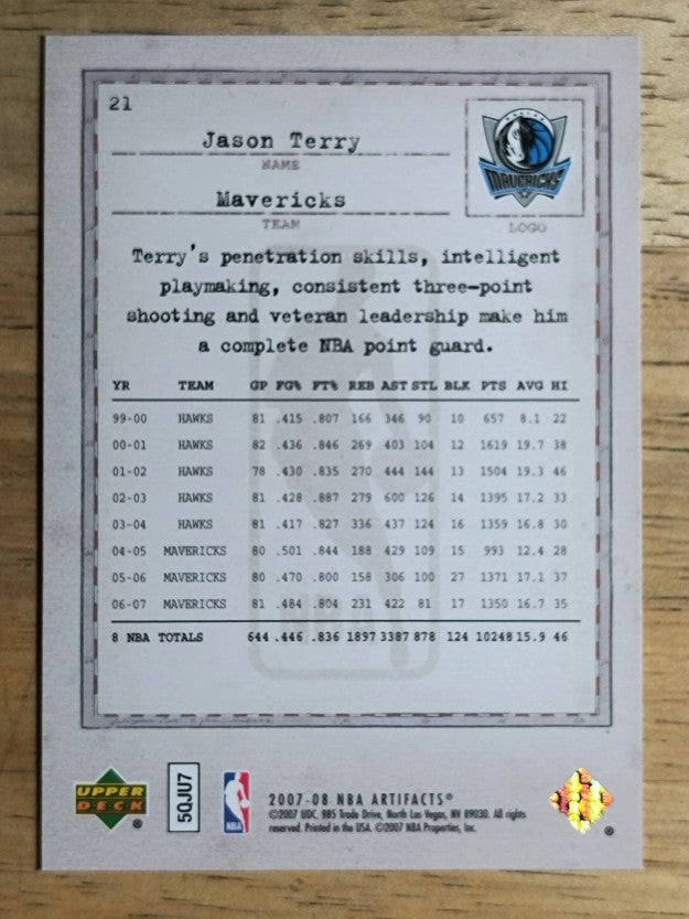 2007-08 Artifacts #21 Jason Terry