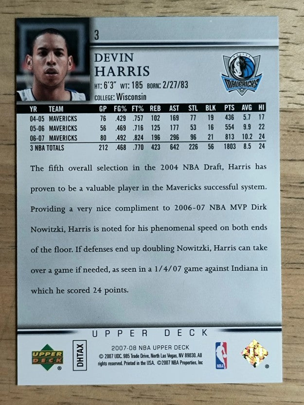 2007-08 Upper Deck #3 Devin Harris