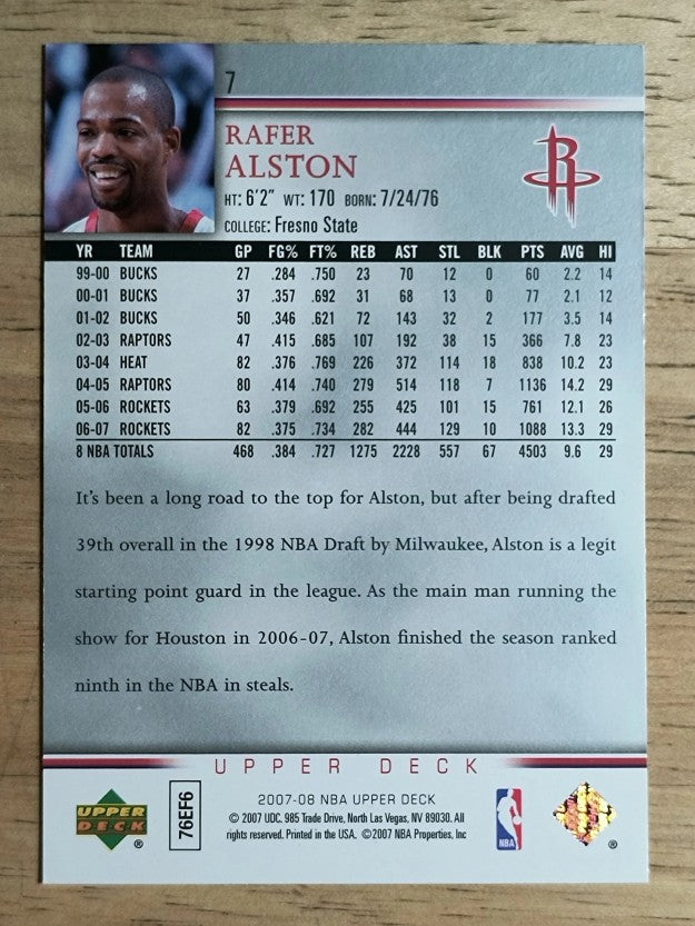 2007-08 Upper Deck #7 Rafer Alston