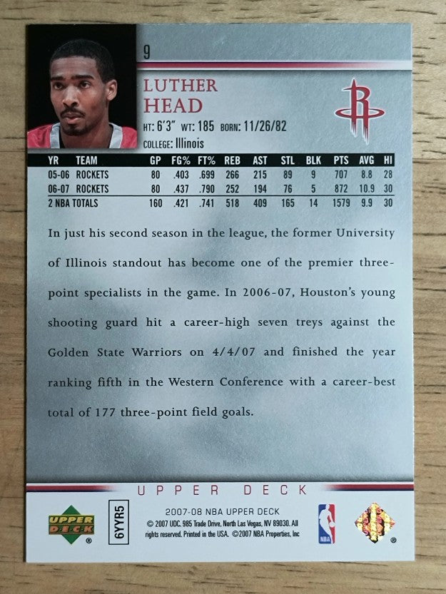 2007-08 Upper Deck #9 Luther Head