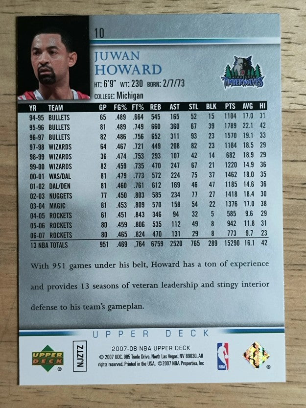 2007-08 Upper Deck #10 Juwan Howard