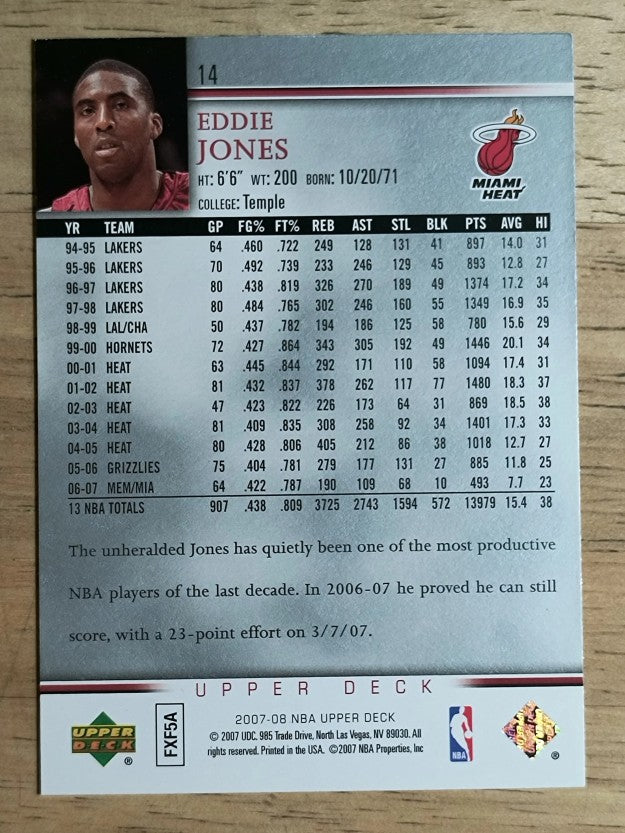 2007-08 Upper Deck #14 Eddie Jones