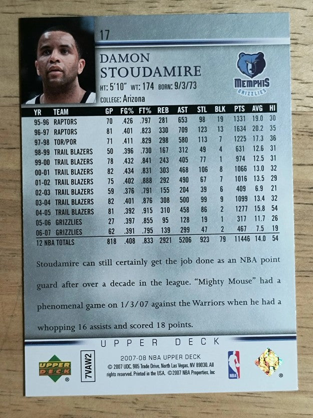 2007-08 Upper Deck #17 Damon Stoudamire
