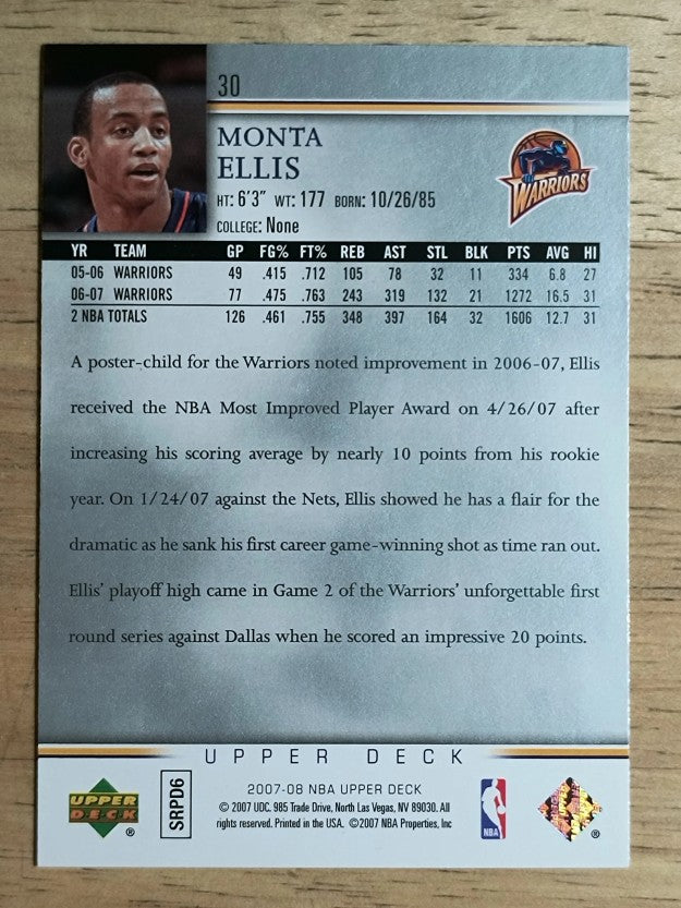 2007-08 Upper Deck #30 Monta Ellis