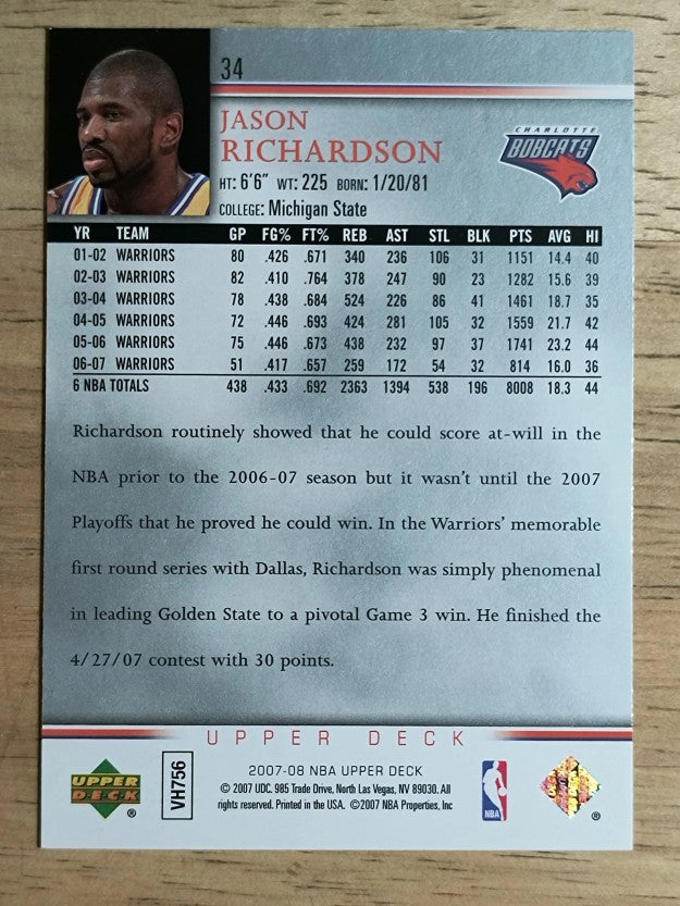 2007-08 Upper Deck #34 Jason Richardson