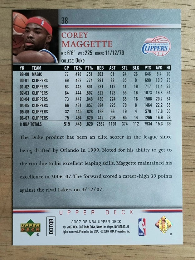 2007-08 Upper Deck #38 Corey Maggette