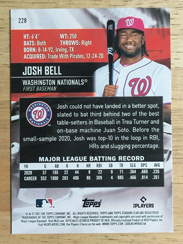 2021 Stadium Club #228 Josh Bell