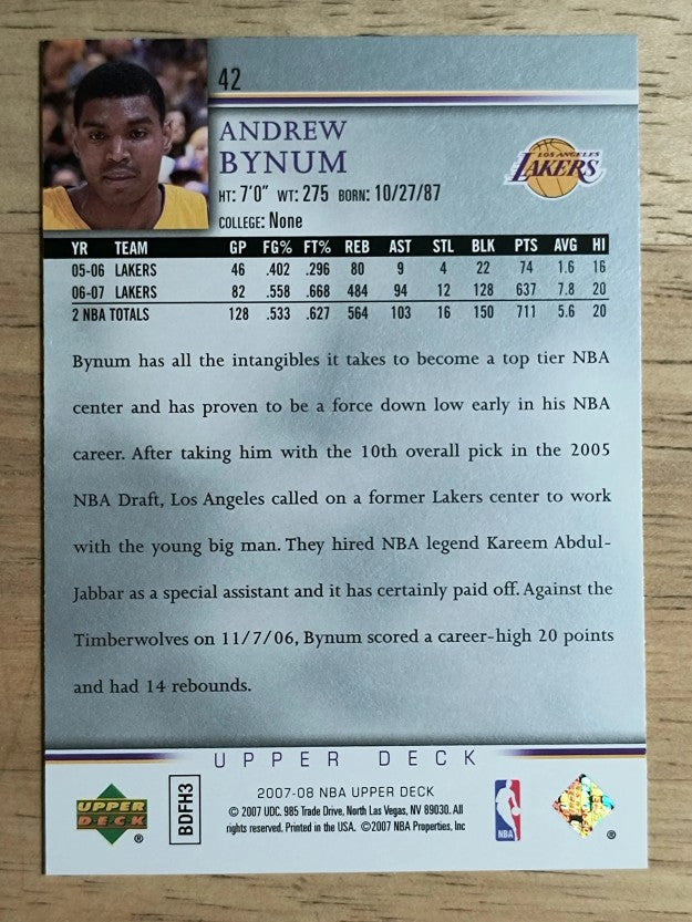 2007-08 Upper Deck #42 Andrew Bynum