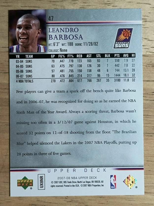 2007-08 Upper Deck #47 Leandro Barbosa