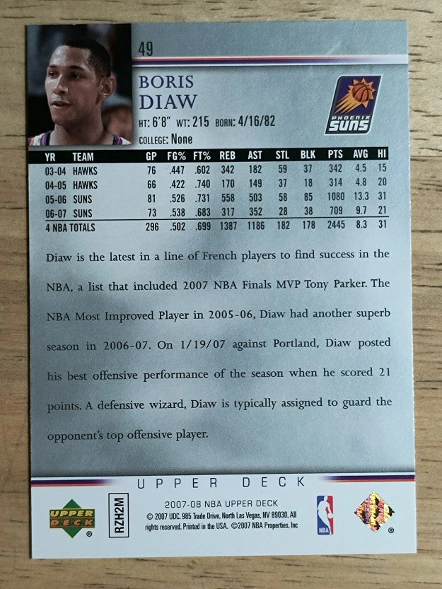 2007-08 Upper Deck #49 Boris Diaw
