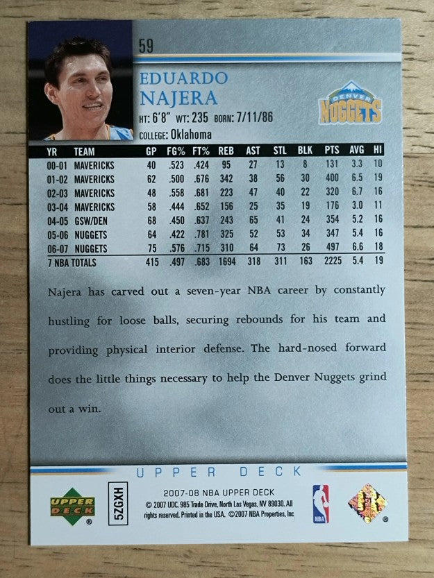 2007-08 Upper Deck #59 Eduardo Najera