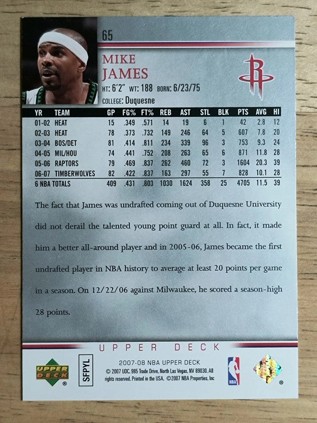 2007-08 Upper Deck #65 Mike James