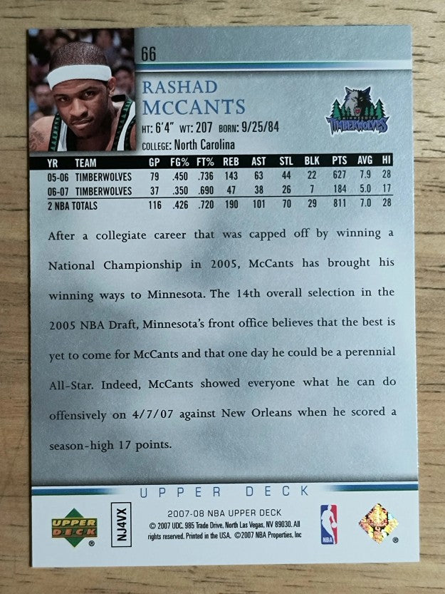 2007-08 Upper Deck #66 Rashad McCants