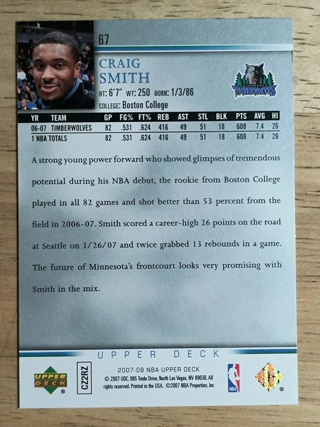 2007-08 Upper Deck #67 Craig Smith