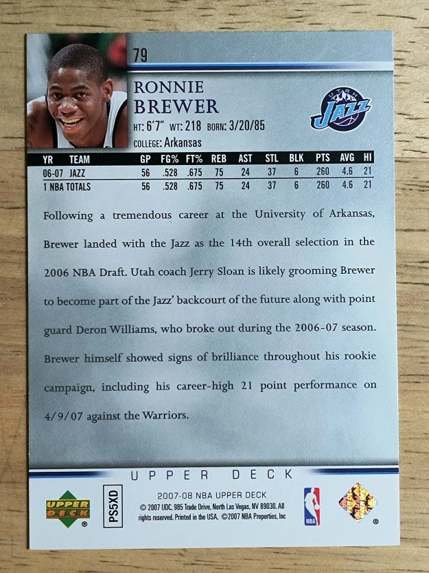 2007-08 Upper Deck #79 Ronnie Brewer