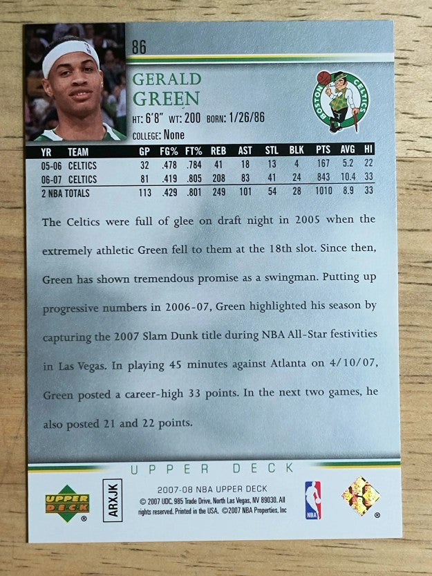 2007-08 Upper Deck #86 Gerald Green