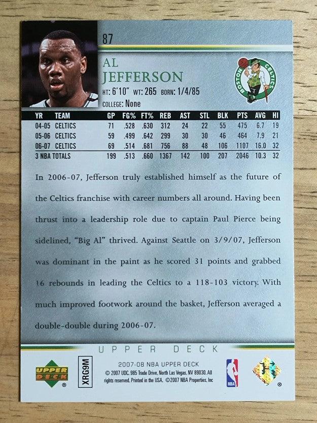 2007-08 Upper Deck #87 Al Jefferson