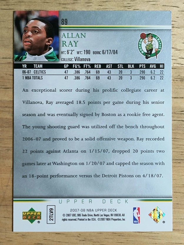 2007-08 Upper Deck #89 Allan Ray