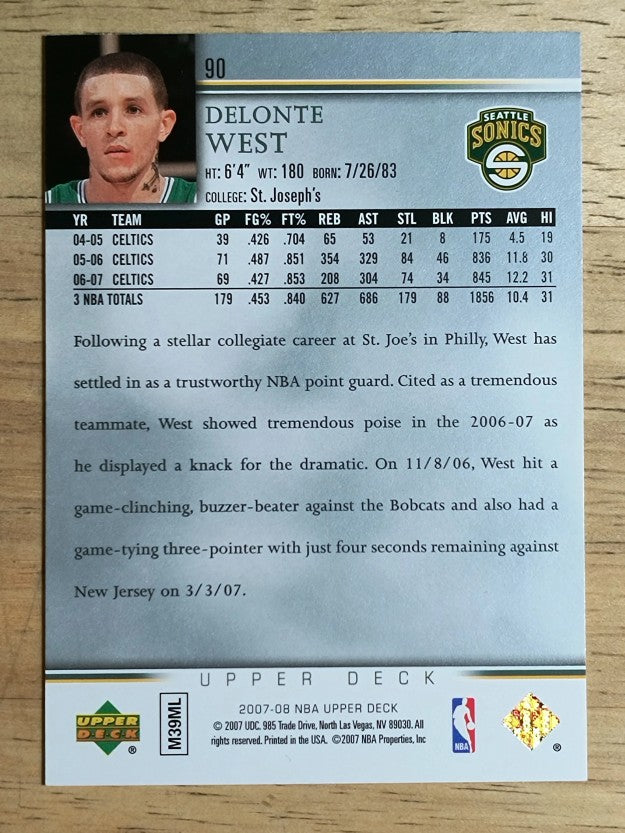 2007-08 Upper Deck #90 Delonte West
