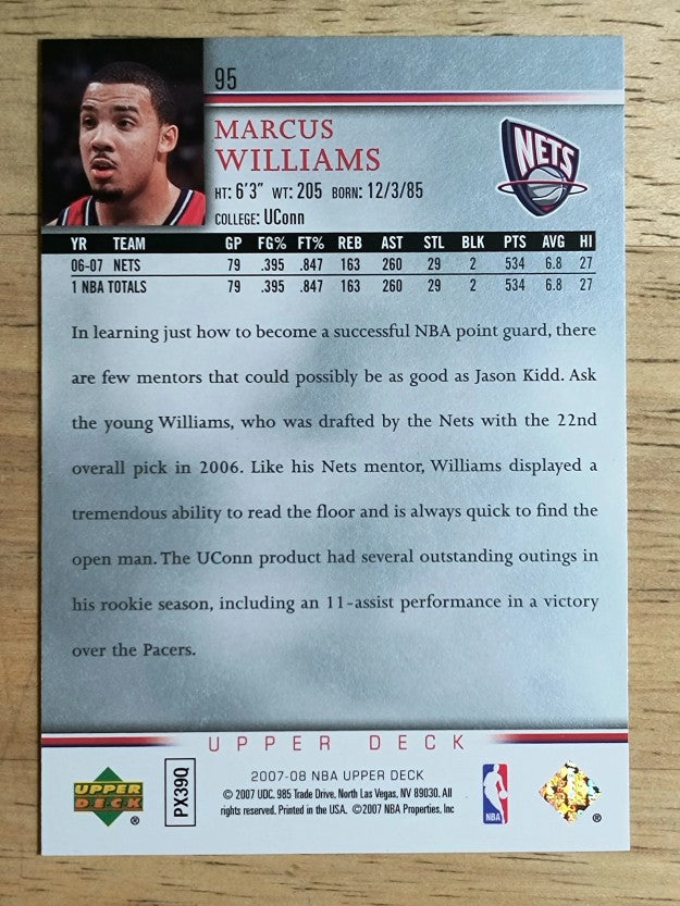 2007-08 Upper Deck #95 Marcus Williams