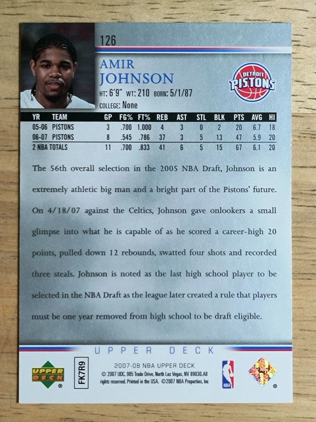 2007-08 Upper Deck #126 Amir Johnson