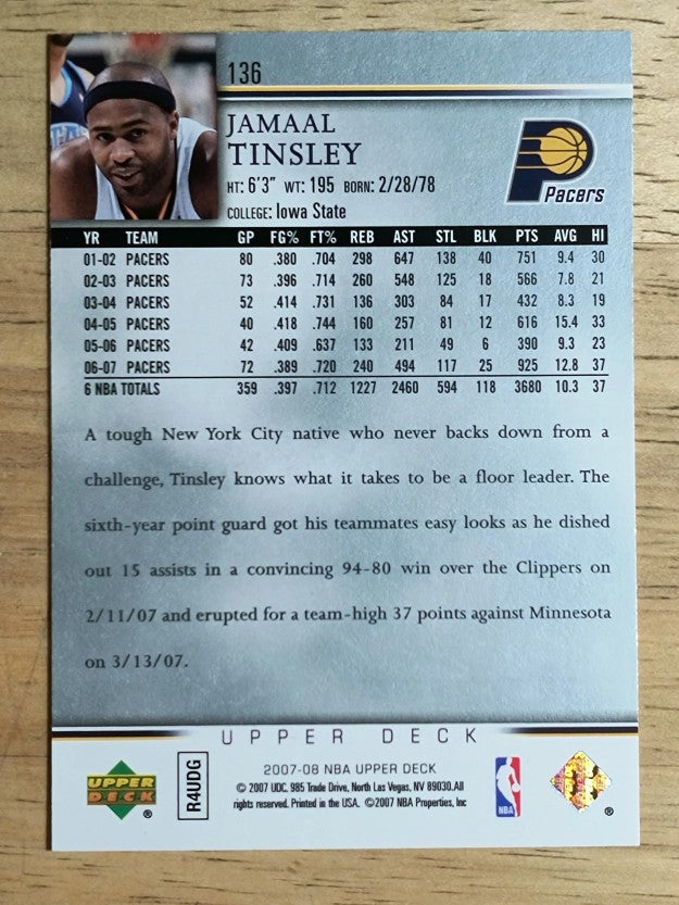 2007-08 Upper Deck #136 Jamaal Tinsley