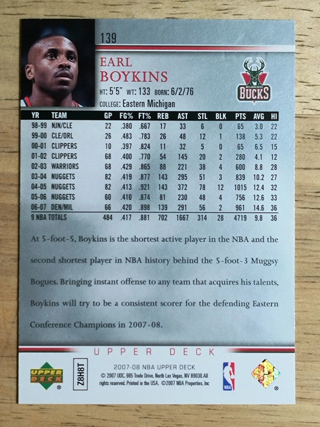 2007-08 Upper Deck #139 Earl Boykins