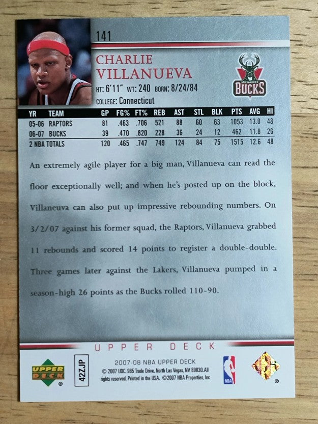 2007-08 Upper Deck #141 Charlie Villanueva