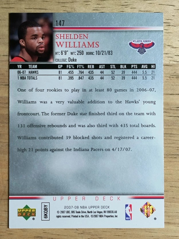 2007-08 Upper Deck #147 Shelden Williams
