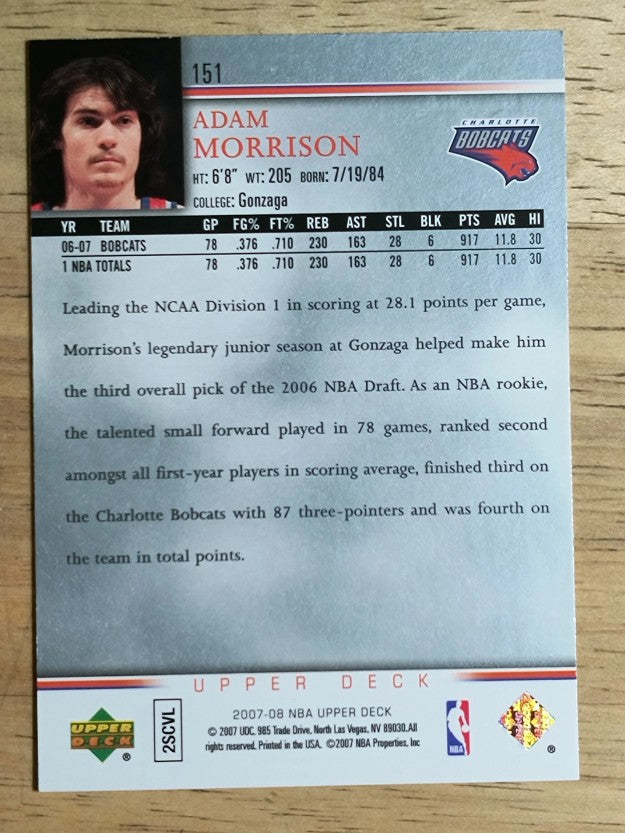 2007-08 Upper Deck #151 Adam Morrison