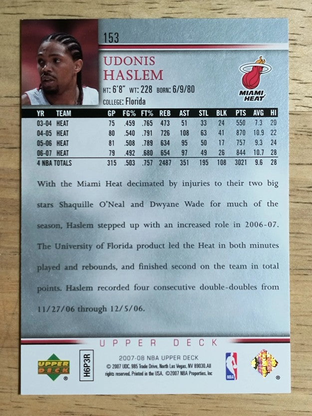 2007-08 Upper Deck #153 Udonis Haslem