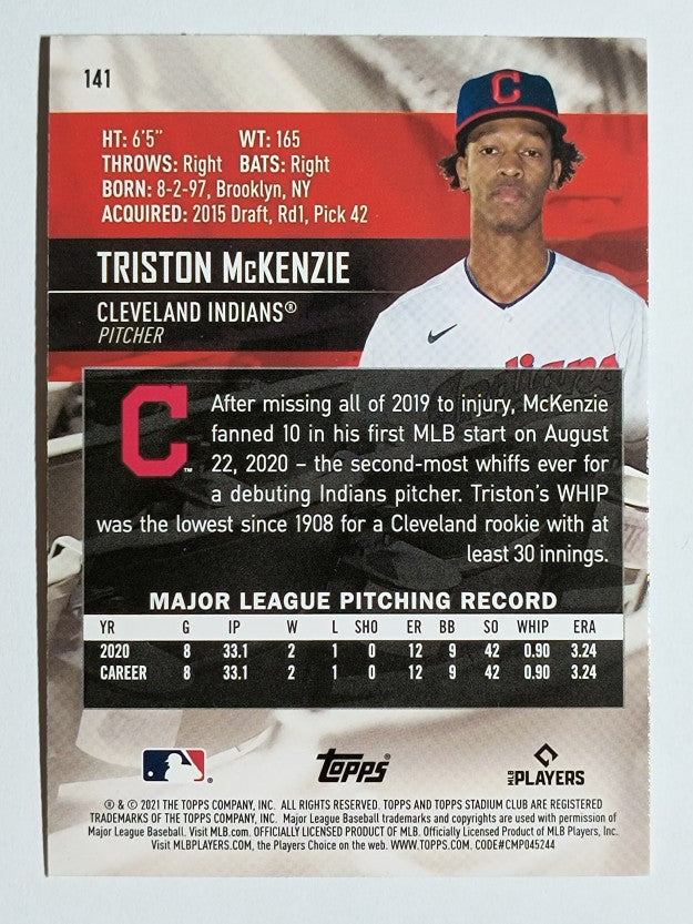 2021 Stadium Club Sepia #141 Triston McKenzie