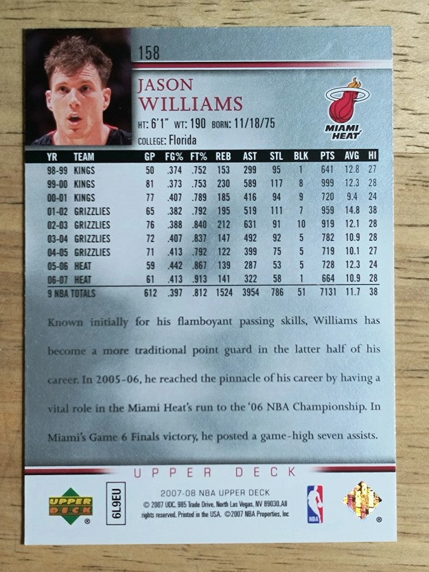 2007-08 Upper Deck #158 Jason Williams
