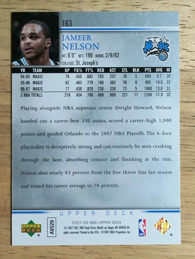 2007-08 Upper Deck #163 Jameer Nelson