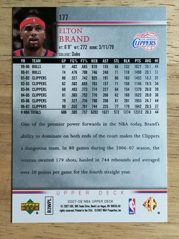 2007-08 Upper Deck #177 Elton Brand