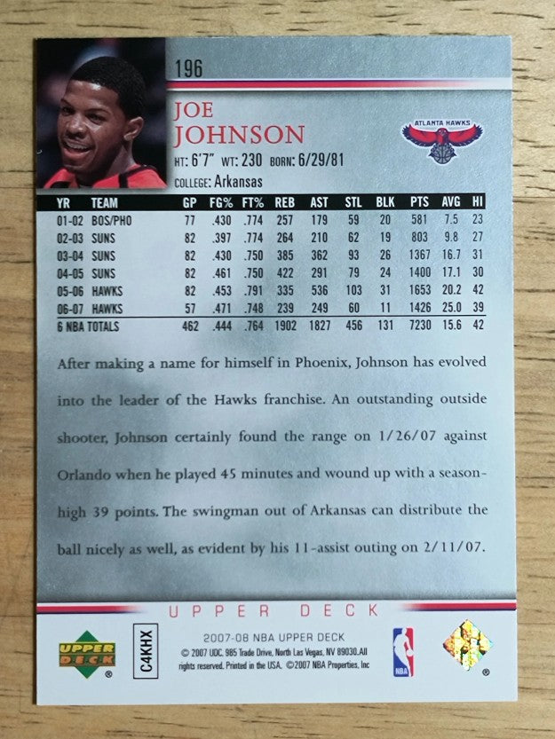 2007-08 Upper Deck #196 Joe Johnson
