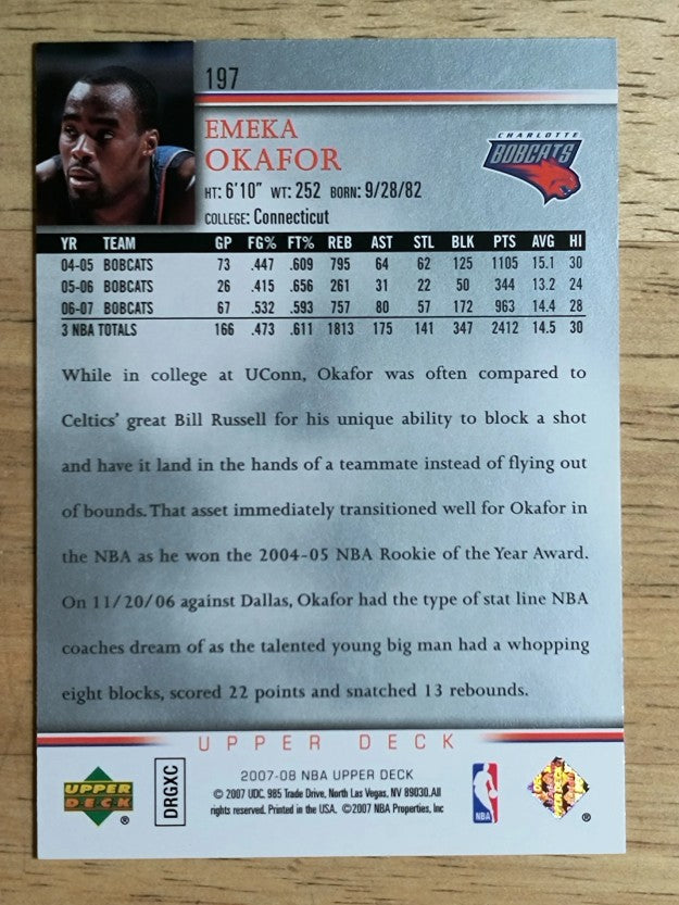 2007-08 Upper Deck #197 Emeka Okafor