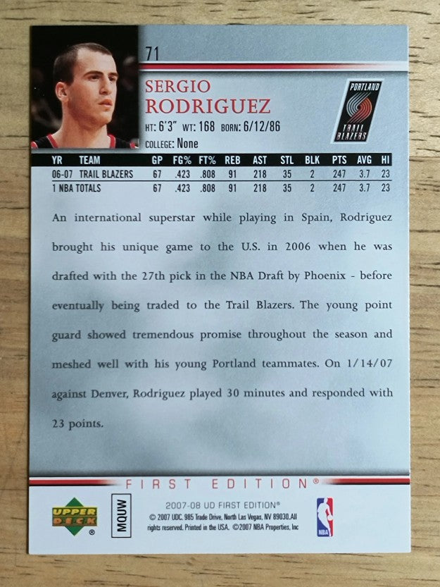 2007-08 Upper Deck First Edition #71 Sergio Rodriguez