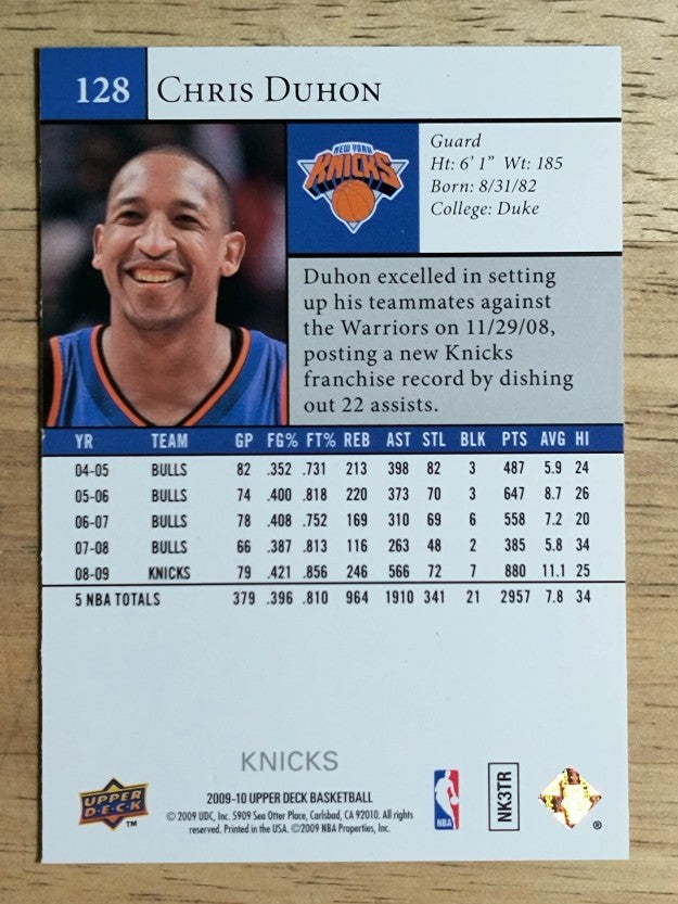2009-10 Upper Deck #128 Chris Duhon