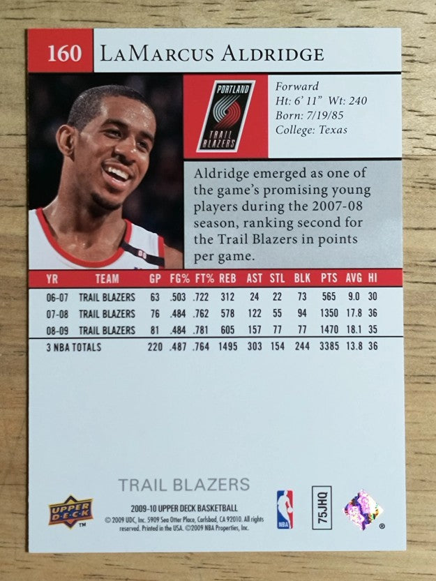 2009-10 Upper Deck #160 LaMarcus Aldridge
