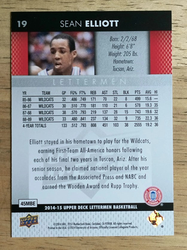2014-15 Upper Deck Lettermen #19 Sean Elliott
