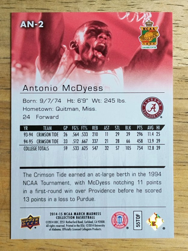 2014-15 Upper Deck March Madness Collection #AN2 Antonio McDyess