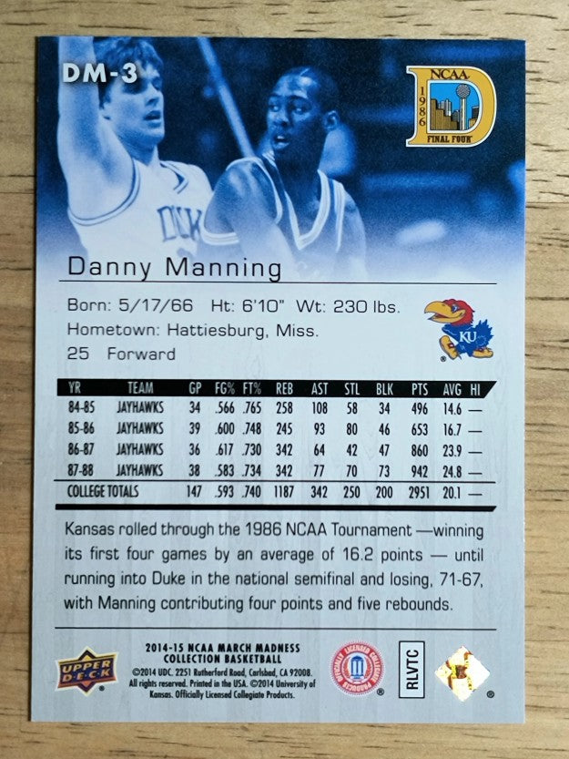 2014-15 Upper Deck March Madness Collection #DM3 Danny Manning SP